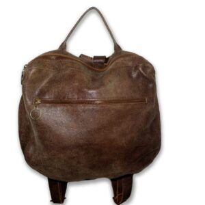 תיק גב מעור לנשים מעוצב בקו מעוגל