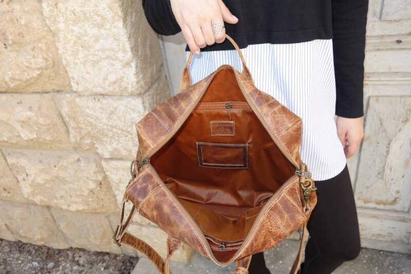 תיק עור מזוודה וינטג' גדול