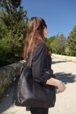 תיק צד מעור קרוקו