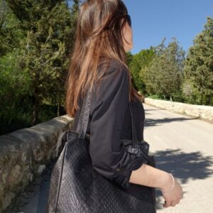 תיק צד מעור קרוקו