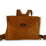 תיק גב מעור מעוצב כתיק ילקוט, בצבע חמרה