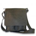 תיק צד לגבר מעור בצבע אפור