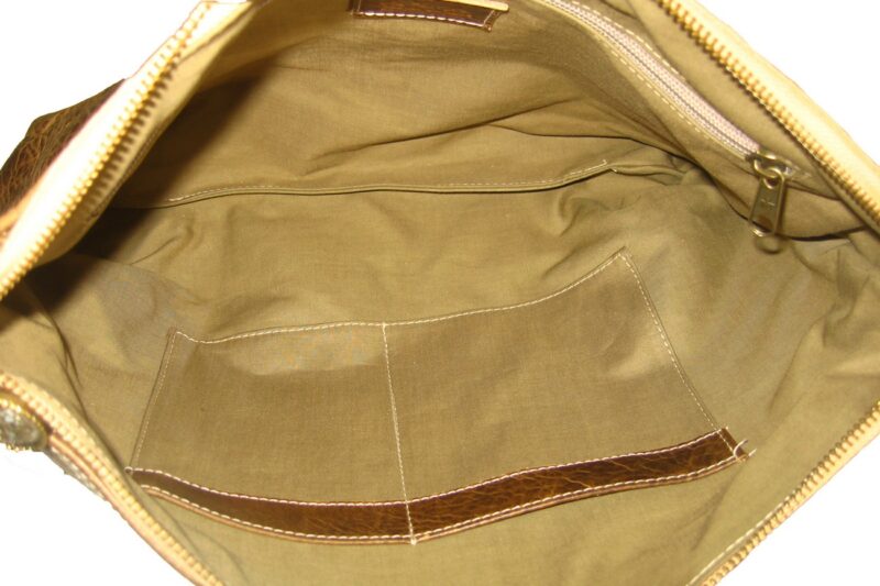 ⁦תיק מסנג'ר מזוודה מעור בצבע אפור⁩ – תמונה ⁦3⁩