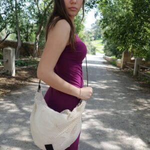 תיק רשת דייגים עם רצועת עור