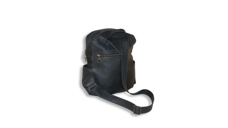 תיק גב גדול מעור - עם רצועה אחת