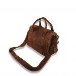 תיק עור קטן - "הנד בג" חום קרוקו