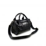 תיק עור קטן - "הנד בג" שחור מבריק