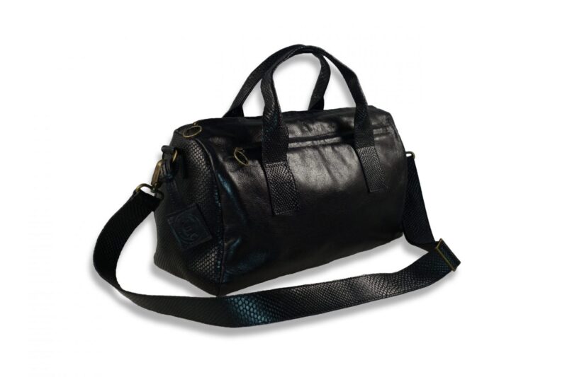 תיק עור גדול - "הנד בג" - טקסטורת נחש