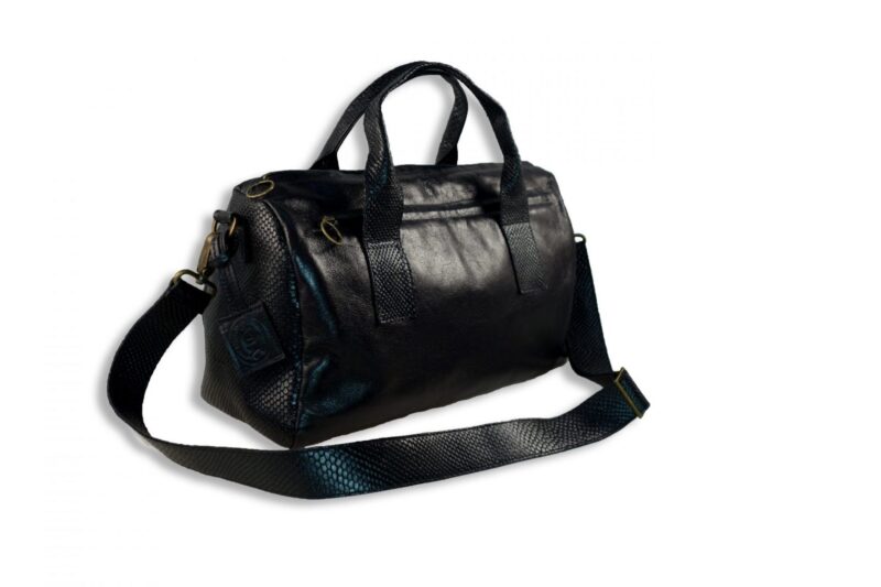 תיק עור גדול - "הנד בג" - טקסטורת נחש