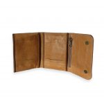 ארנק עור מתקפל בצבע חום בהיר קאמל