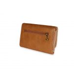 ארנק עור מתקפל בצבע חום בהיר קאמל