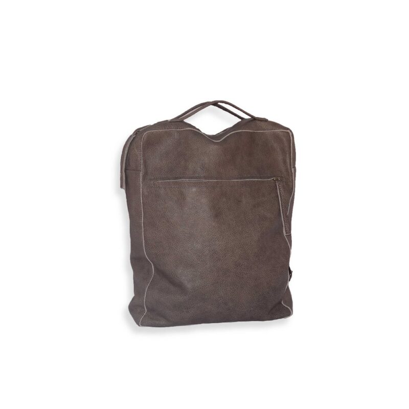 תיק גב מעור למחשב נייד בצבע אפור תיק גב מעור למחשב נייד בצבע אפור