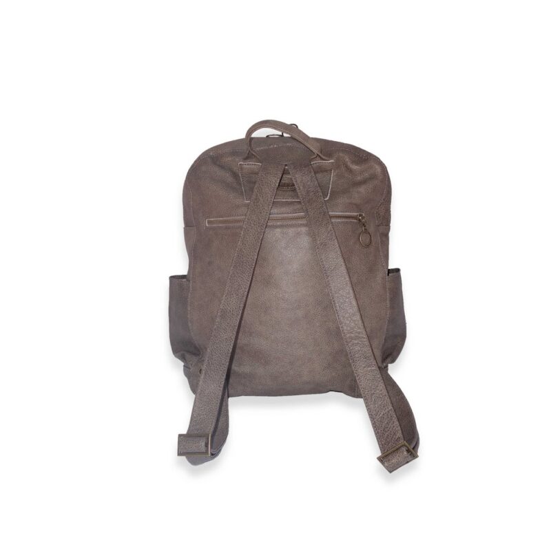 תיק גב גדול "תרמיל" מעור בצבע אפור