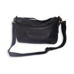 תיק צד קטן מעור נאפה שחור מעוצב כמזוודה וינטג'