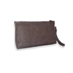 ארנק נשים מעור נאפה אפור עם סגירת רוכסן – תמונה 2