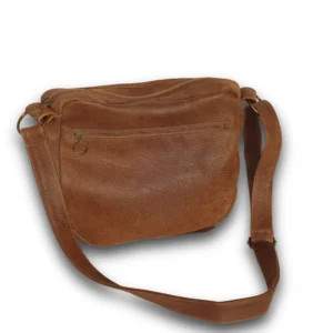 תיק עור אלכסוני מסנג'ר חום